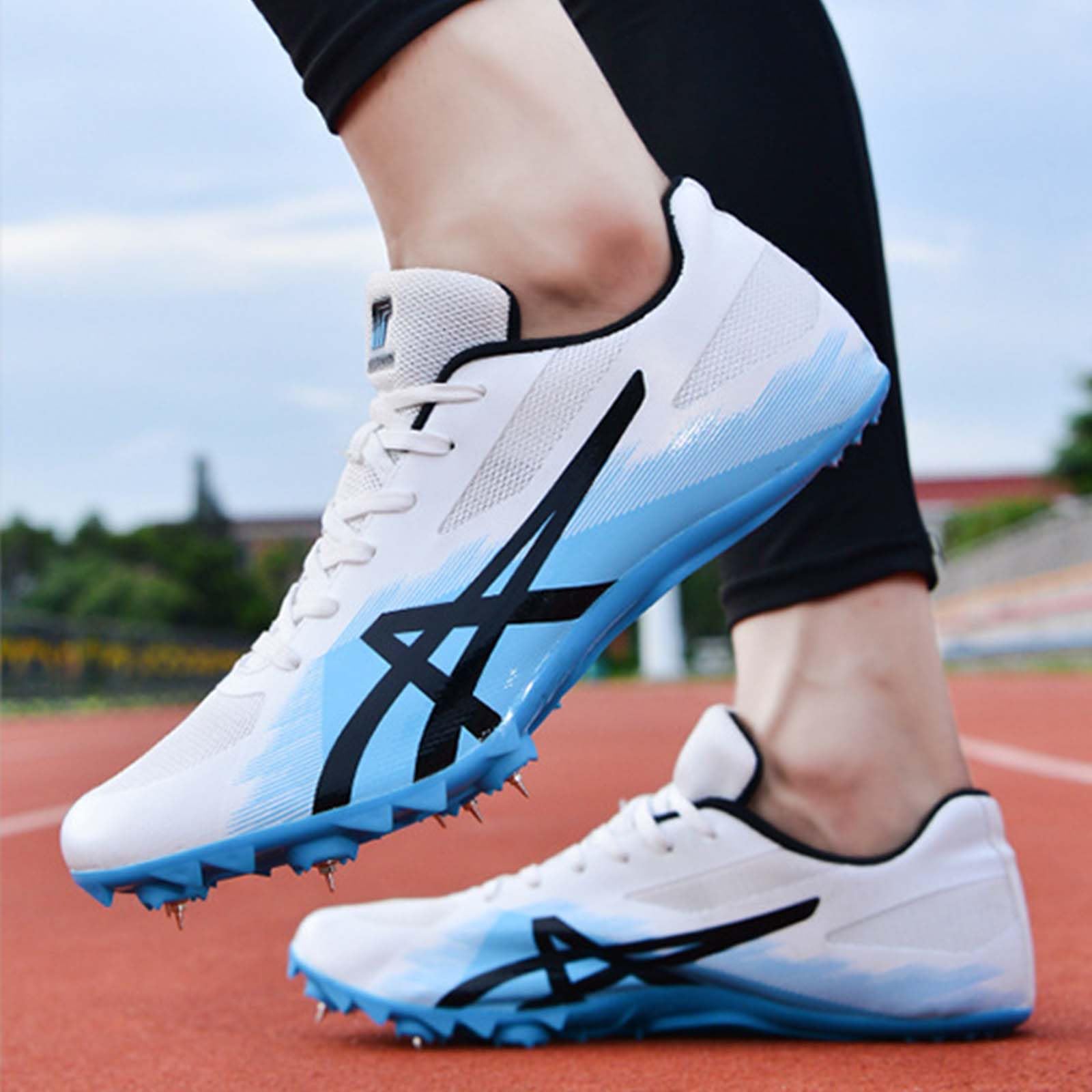 Hombre y Mujer Zapatillas de Clavos, Calzado de Atletismo Ligero Resistente al Desgaste para Running,Salto Largo,Training