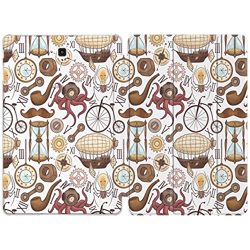 Loraw Tablet Case Compatible With Samsung Galaxy Tab A7 Lite 8.7 Inch A10.1 2020 A 8.0 S7 Fe S6 S5E S4 Auto Wake Sleep Stand Science Fiction Mustache Clock Protective Clear Steampunk Victorian Vintage #TOP2