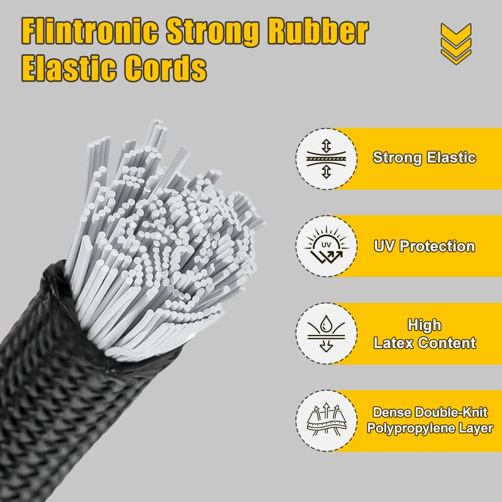 Flintronic Bungee Cords with Hooks, 6Pack 8mm*90cm Adjustable Bungee Cords with Carabiner - Image 4