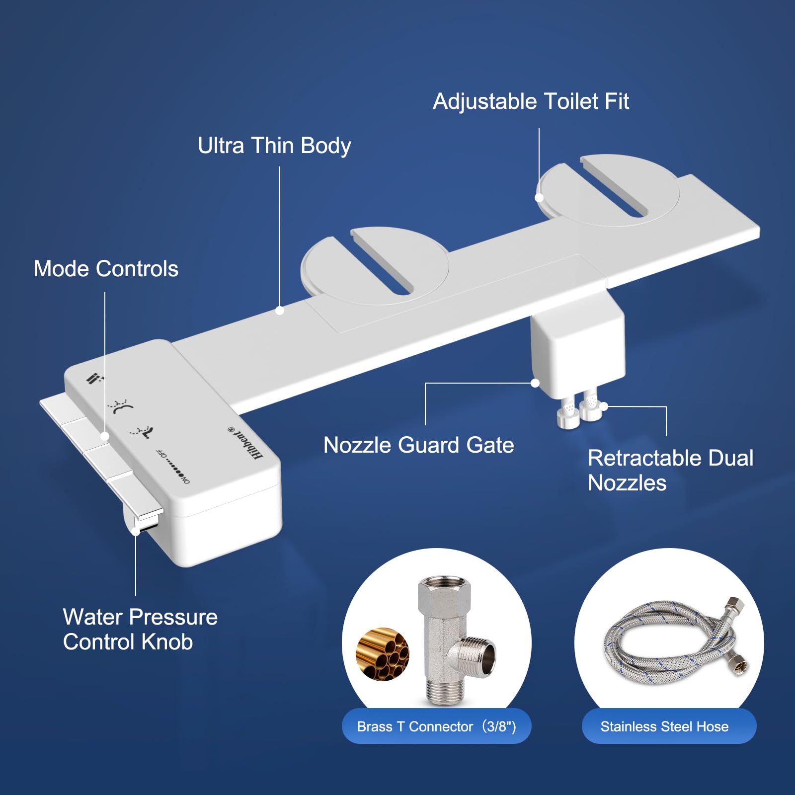 Hibbent Lot de 2 fixations de bidet ultra fines pour lunette de WC
