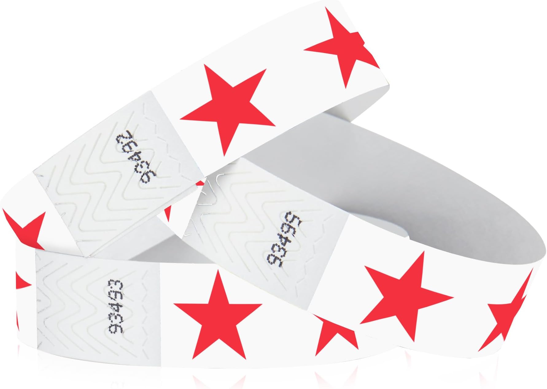 WristCo Red Stars 3/4" Tyvek Wristbands - 500 Pack Paper Wristbands for Events