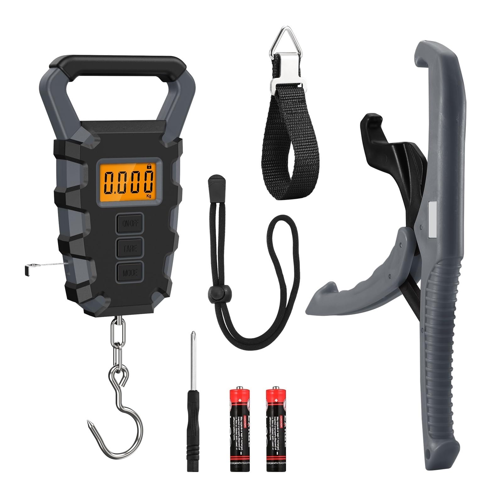 Bilancia digitale a gru, Bilancia da pesca digitale 50Kg/10g con righello for impugnatura a pesce Bilance impermeabili for pesatura viaggio bilancia pesapersone Steelyard(A3)