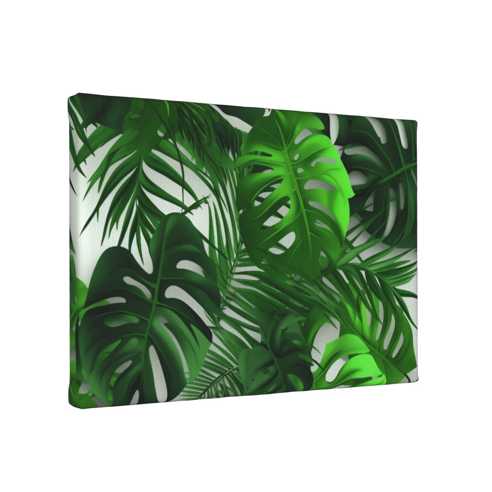 YKLJG Monstera Banana Palm Leaves Printed Wall Art Canvas Painting 30x20 CM Wooden Framed Picture Painting Artwork Prints for Bedroom Kitchen Home Office Decor