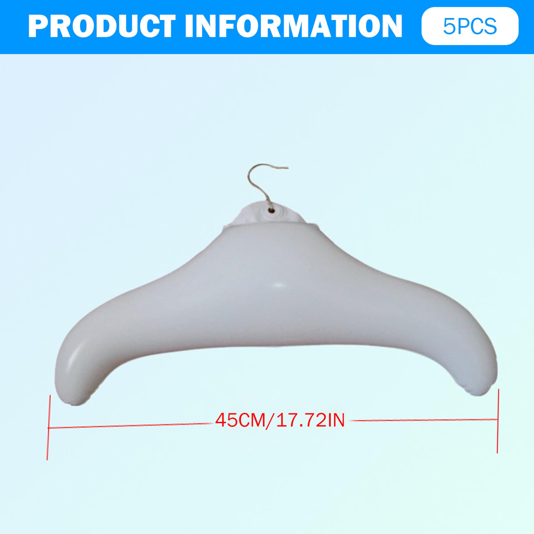 5 Piezas de Perchas inflables, Perchas de Viajes de PVC Impermeables para Acampar, Viajes de Negocios y hogar, 17x10 Pulgadas