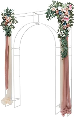 Miniatura 1 de Soporte de telón de fondo para arco de boda, arcos de boda blancos para ceremonia, soporte de arco de globos de metal, marco de árbol de jardín para