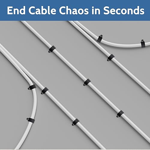 Miniatura 3 de Paquete de 400 clips de cable con kit de clavos de acero, OD clavos redondos U de 0.236 in0.276 in0.315 in0.394 in (negro y blanco, cada 50