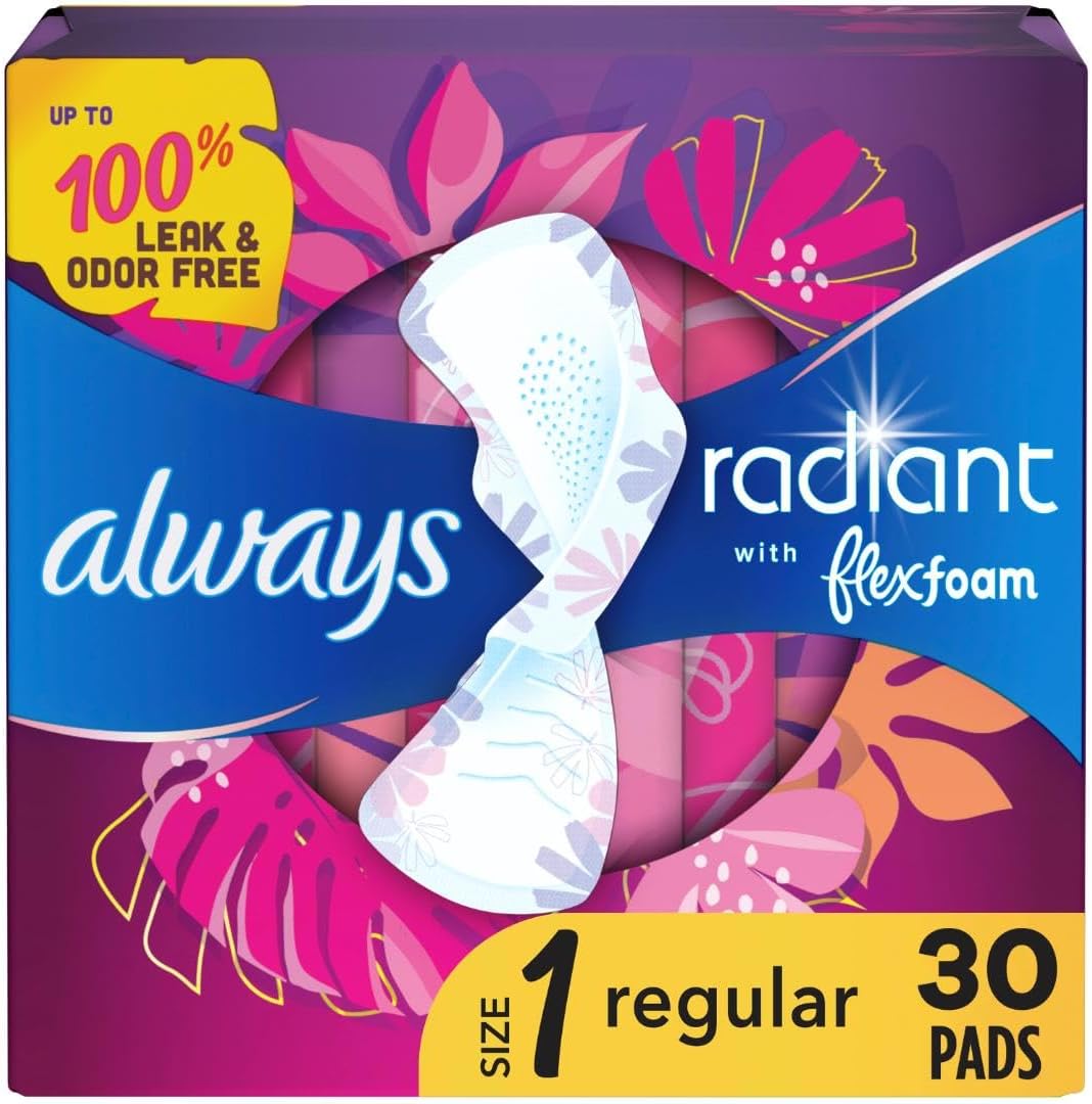Radiant Pads, Size 1, Regular Absorbency, Scented, 30 Count