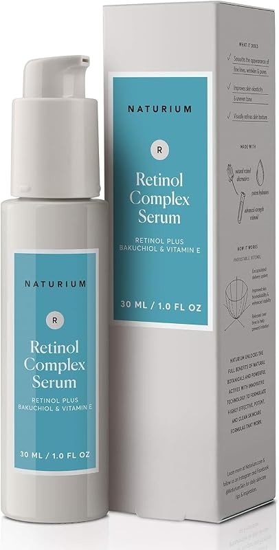 Suero complejo de retinol, retinoles encapsulados y bakuchiol, suero facial refinador y suavizante, 1 oz