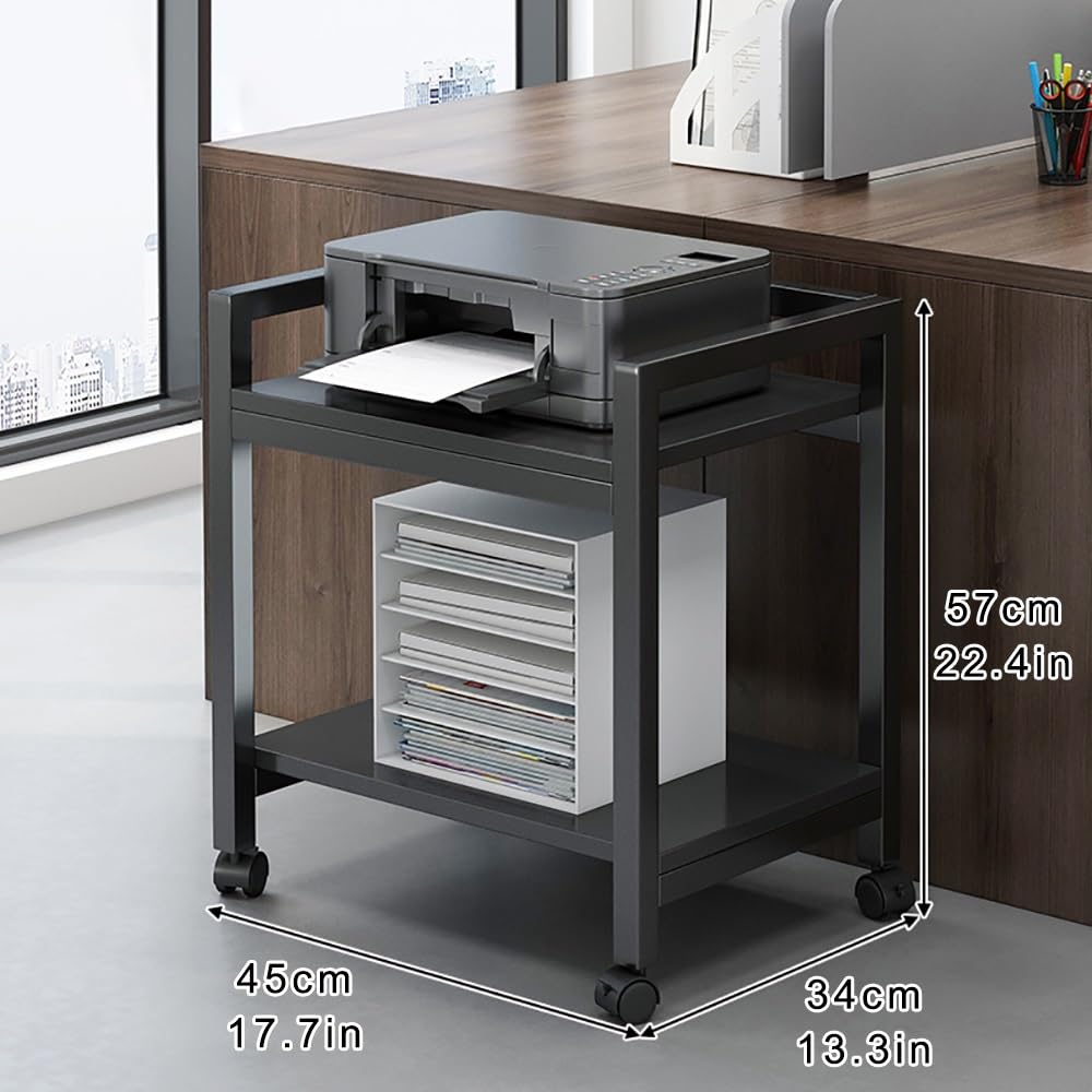 Meuble Haut-Parleur à roulettes Double Couche – idéal pour Le Salon, Les salles de Jeux et Les Studios d'enregistrement ; Parfait pour Ranger du matériel Audio Haute fidélité. Design Moderne