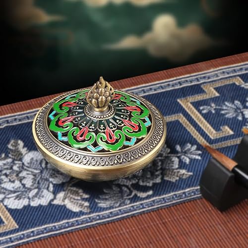 Cloud-Design Incense Holder Burner with Detachable Ash Catcher - Brass Cone & Coil Altar for Yoga Meditation, Spiritual Space Essentials, Portable Zen Studio Decor — view 4