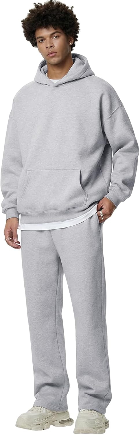 Gihuo Men's Sweatsuit Hoodie and Sweatpants Fleece Pullover Joggers Set Tracksuit
