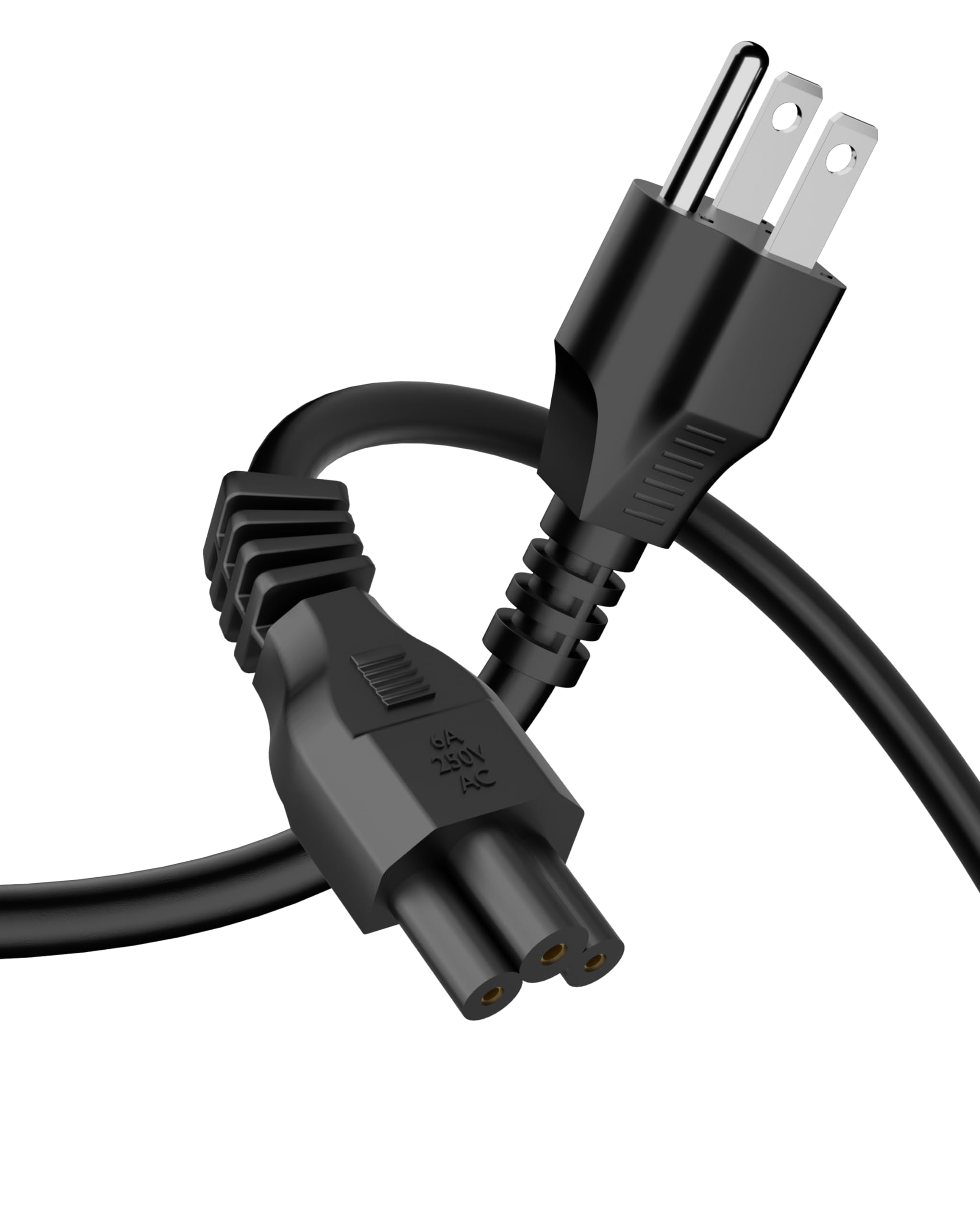 FEDUS 1.8 Meter Type B USA/Canada/Japan/America Universal Computer Monitor Power Cord, type B to C5 Power Cable for Monitor, PC, Laptop, Printer, Scanner, 10Amps 18 AWG GA NEMA 5-15P to IEC5