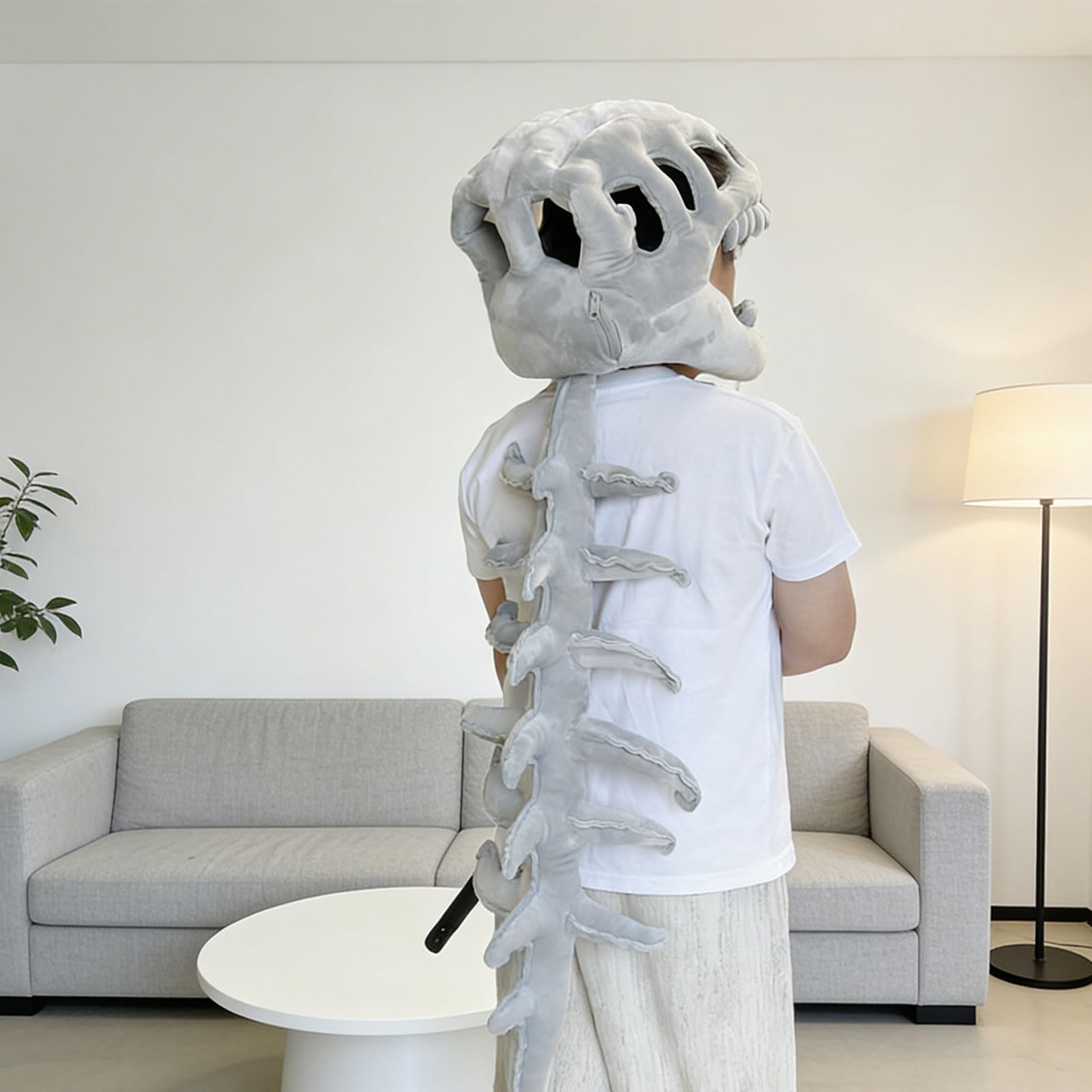 Greabuy Divertido sombrero con capucha de hueso de dinosaurio, tela cómoda que garantiza un disfrute prolongado en celebraciones para niños y adultos, divertido sombrero de dinosaurio