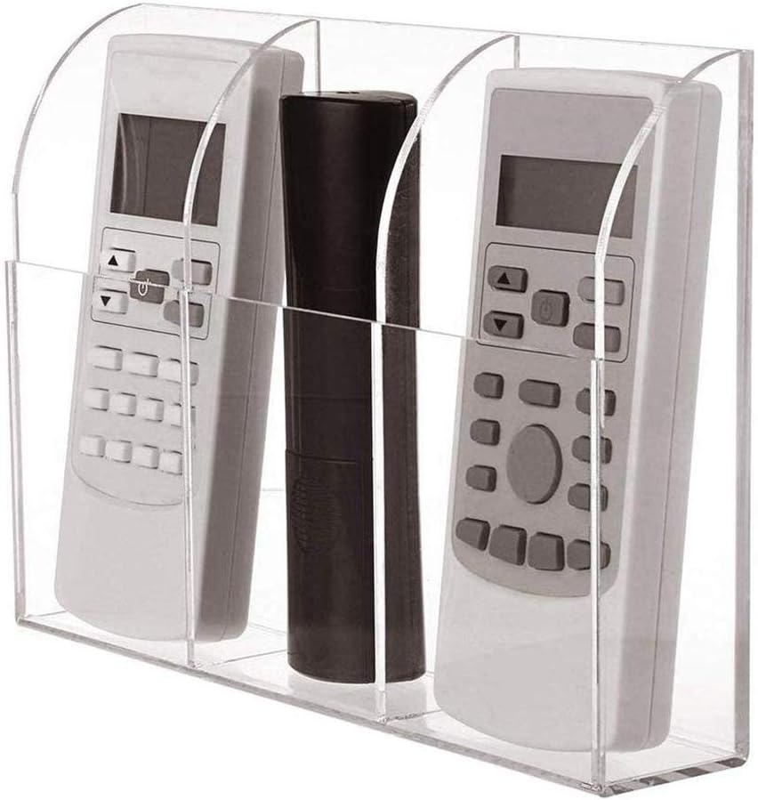 Karessories Three Grid Remote Control Bracket, Acrylic Storage Box Organizer, Air Conditioning TV Remote Control Universal Remote Control Bracket