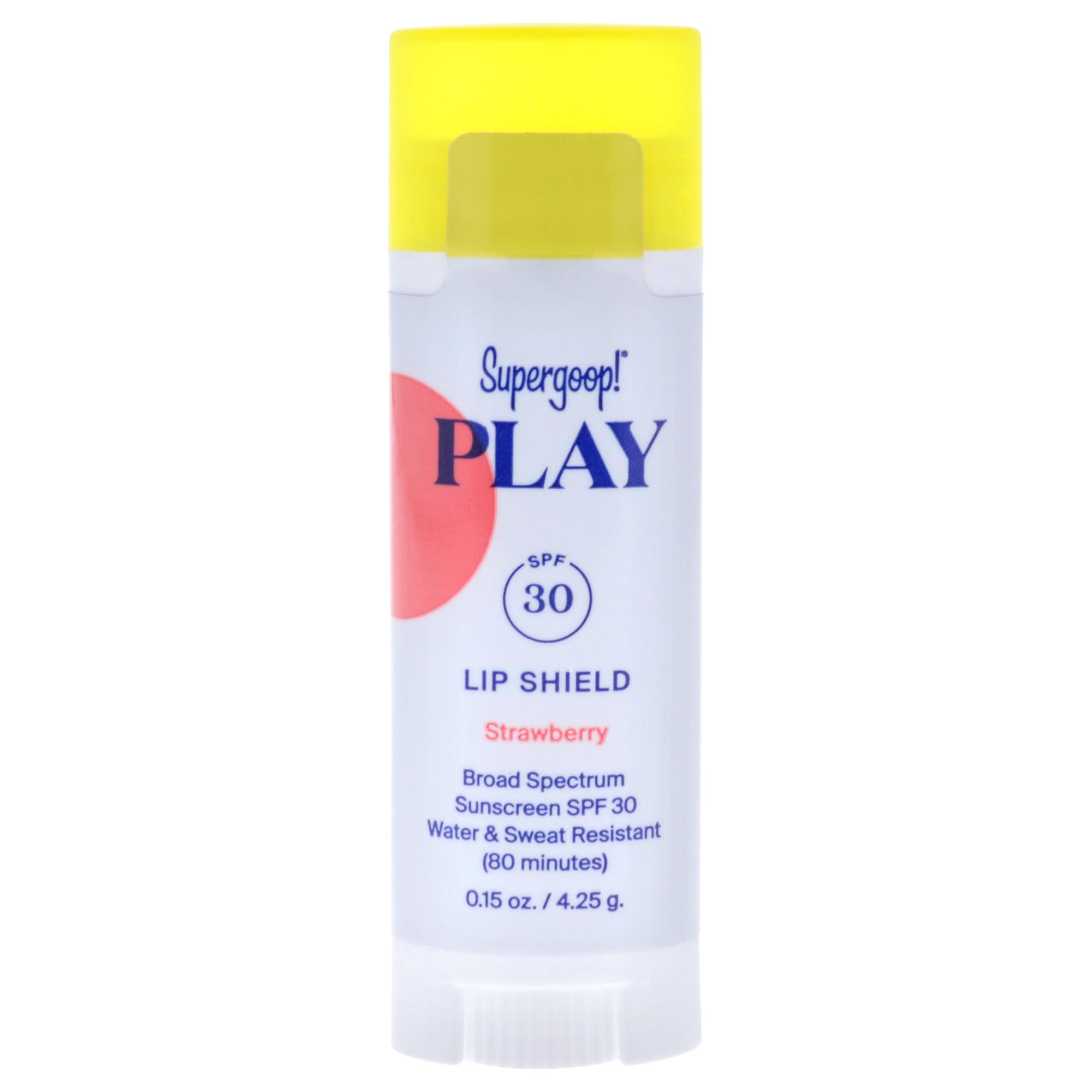 Supergoop! PLAY Lip Shield SPF 30 Strawberry - Hydrating SPF Lip Balm - Moisturizing Treatment for Dry Cracked Lips - Broad Spectrum UV Protection