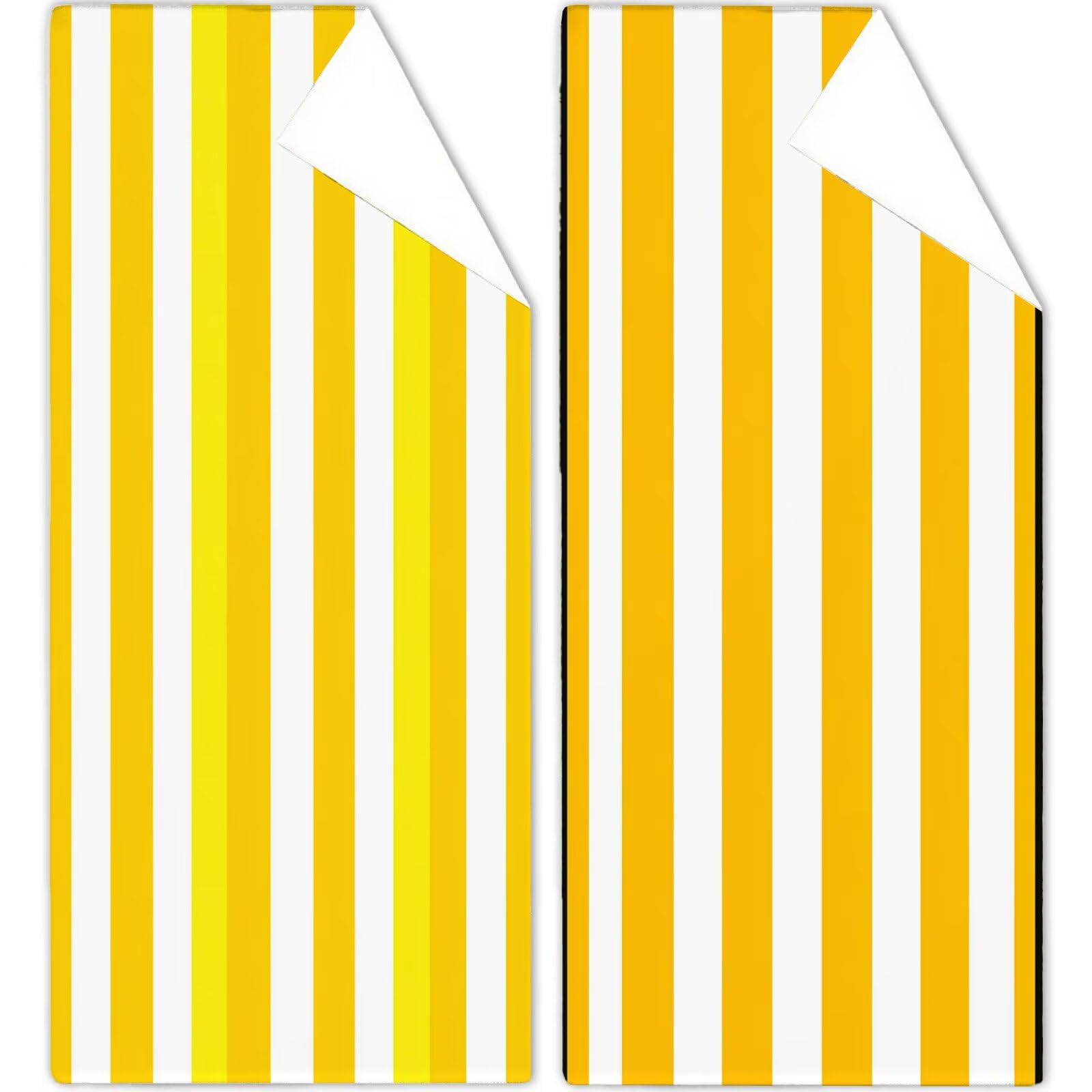 Ręcznik plażowy, żółty, z mikrofibry, kolor pomarańczowy, ręcznik plażowy XXL, 220 x 100 cm, 2 sztuki, nie zawiera piasku, super chłonny ręcznik sportowy, do pływania, na podróż, urlop, do ogrodu, na