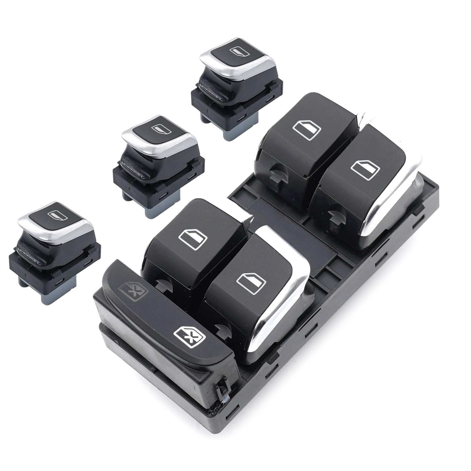 Interruttore di controllo del sollevatore elettric Per auto cromata per interruttore di controllo elettrico del finestrino principale per A4 S4 Q5 B8 per Allroad(1 Set)
