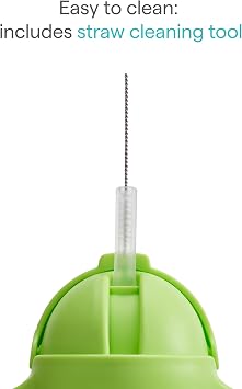 Munchkin Any Angle Weighted Toddler Straw Cups, 10 Ounce, 2 Pack, Blue/Green
