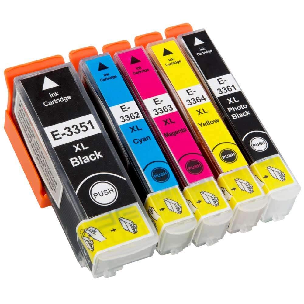 RudyTwos Replacement for Epson 33XL(Orange) Ink Cartridge HighYieldBlackPhotoBlackCyanYellow&Magenta Compatible with Expression Premium XP-530, XP-540, XP-630, XP-635, XP-640, XP-645, XP-830, XP-900