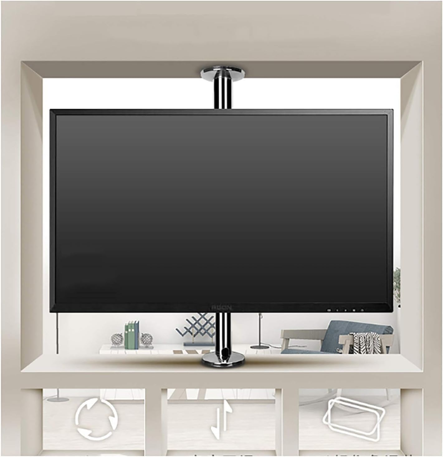 Support mural pivotant pour téléviseur LCD 32-55 pouces en acier durable
