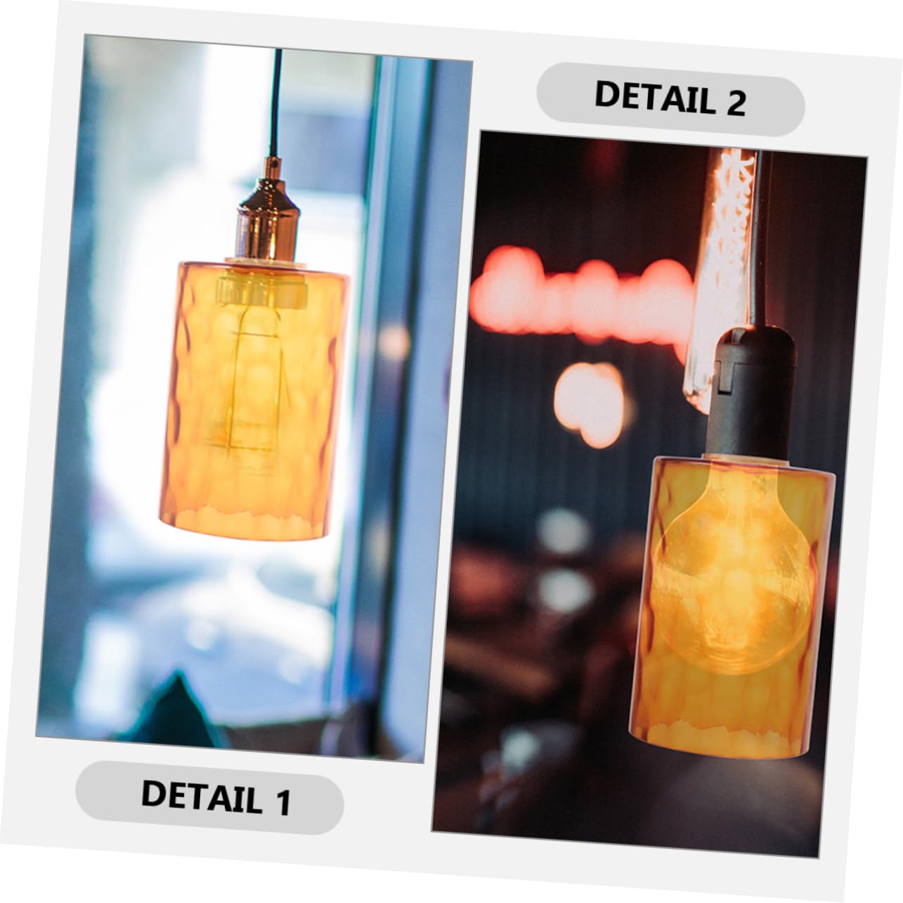 Abat-jour en Verre Orange Cylindrique de Rechange 2 Pièces