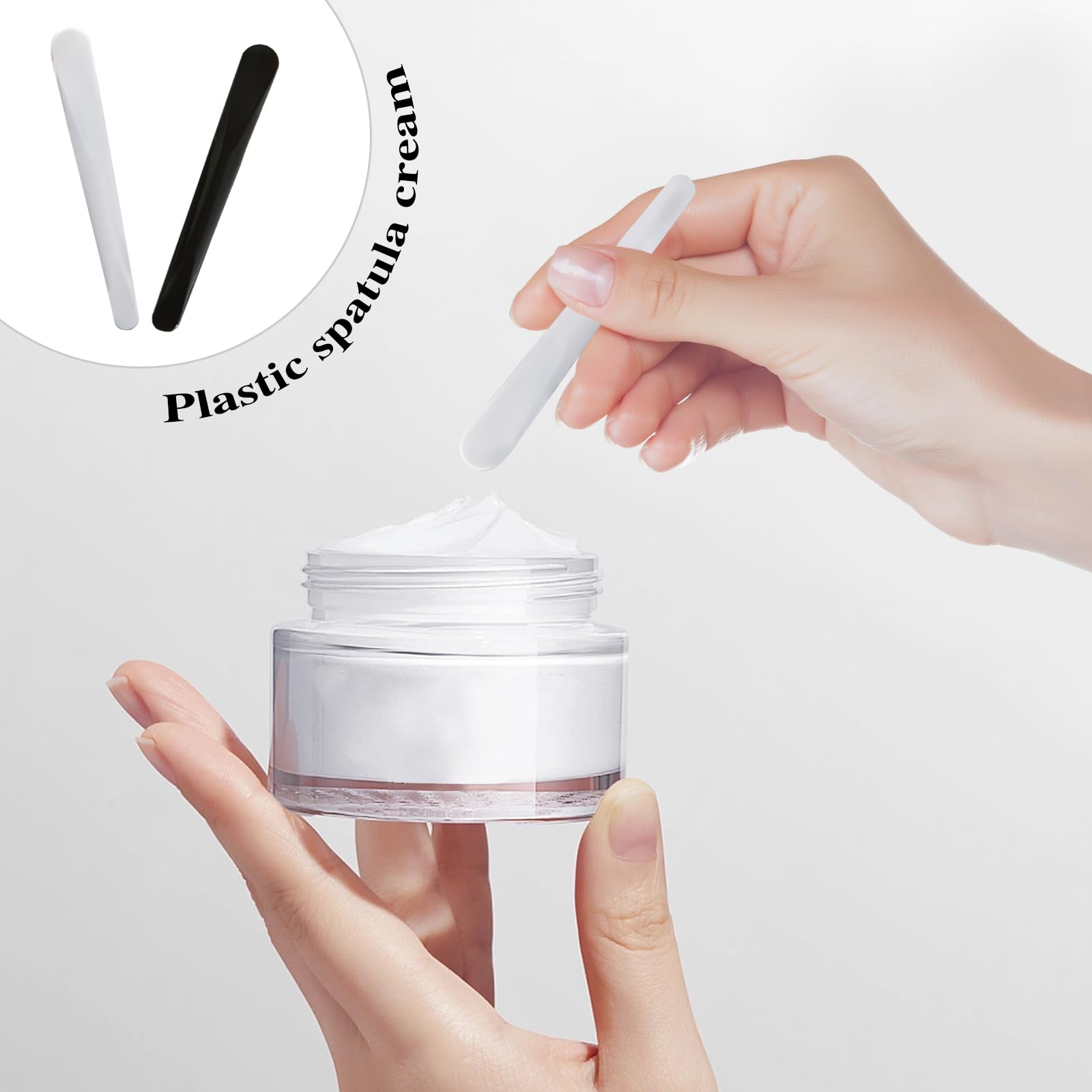 Spatola Cosmetica, Spatola per Crema Viso da 100 conteggi, spatola plastica Trucco, tavolozza per Crema Viso, Mini spatola, Adatta per miscelare e campionare lozione idratante