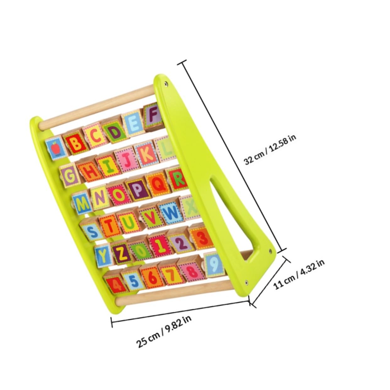 Gatuida Juguete de Letras de Madera Multifuncional, Tablero de Cognición Números y Letras, Estante Educativo, Desarrollo Motricidad Fina y Coordinación Mano-Ojo, Color Verde