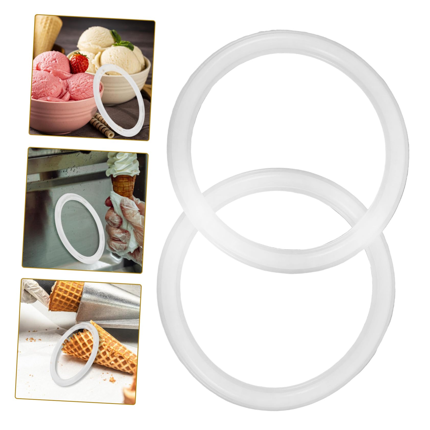 2 Pièces Anneau Silicone pour Machine à Glace - Accessoire pour sorbetière Joint Scellés Remplacement de Rechange d'Étanchéité