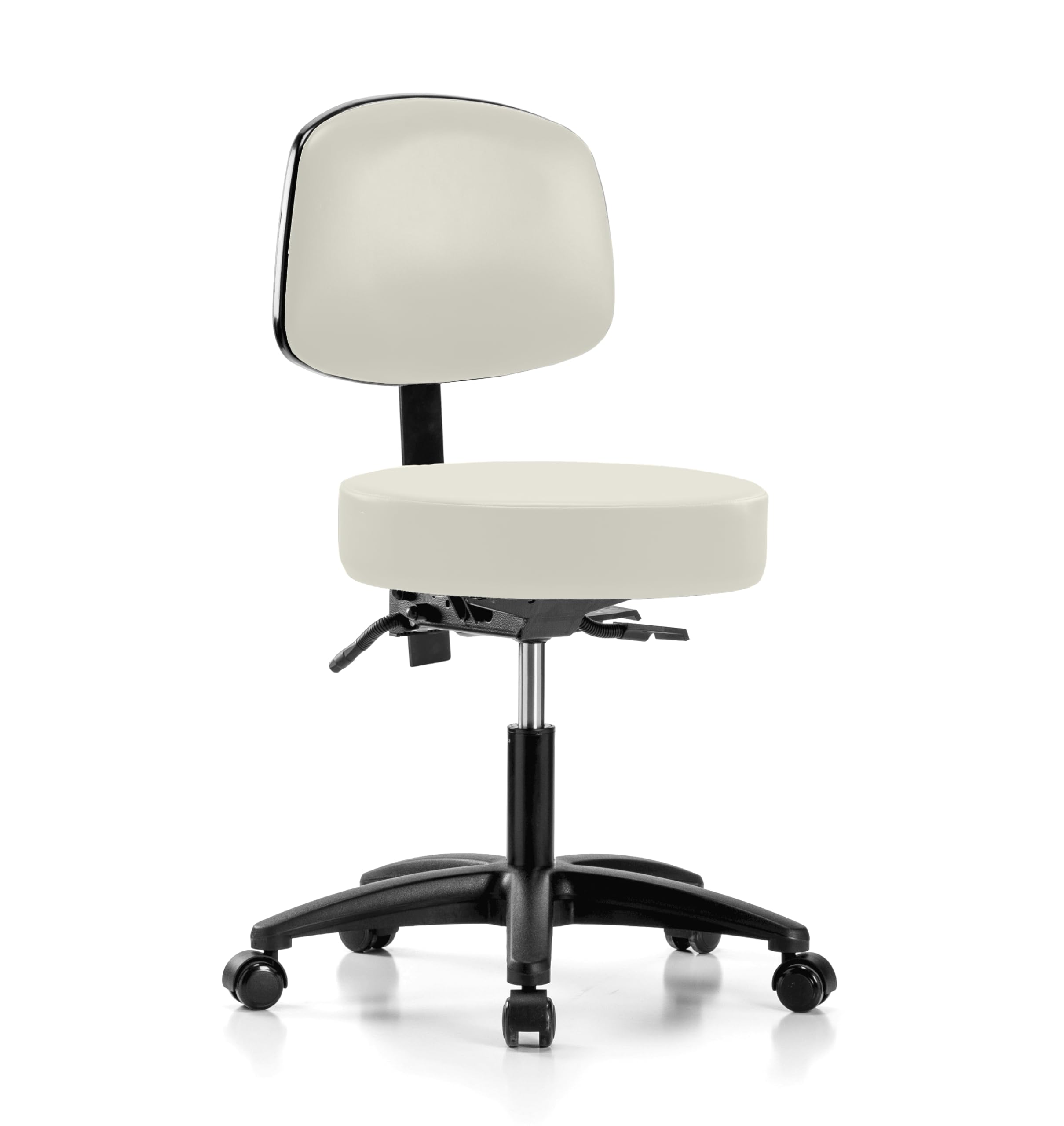 Perch Exam Stool, Casters, 18-23", Off-White