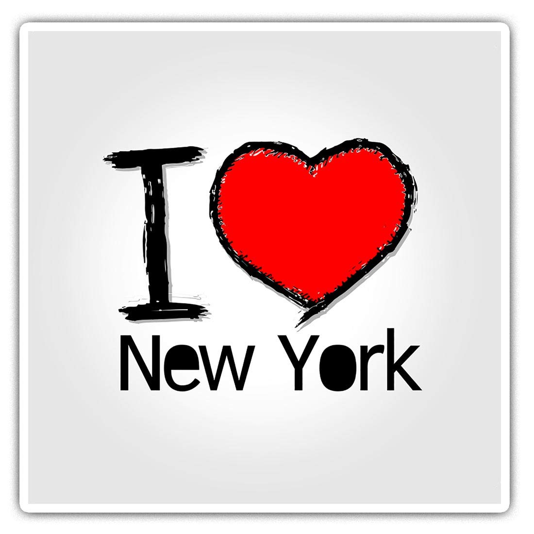 Square Stickers (Set of 2) 10cm - I Love New York NYC America USA Fun Decals for Laptops,Tablets,Luggage,Scrap Booking,Fridges, #7752
