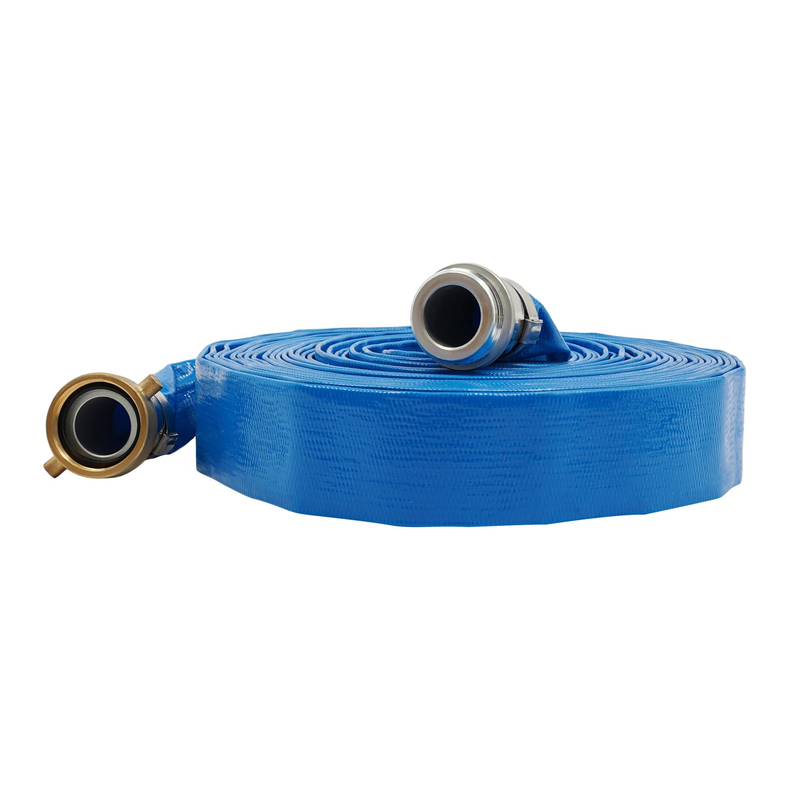 Ielsngai Blue Heavy Duty Pvc Pond Hose 1.5" X 50 Ft, Industrial Agricultural Water Pump Drain Hose, Lay Flat Water Discharge Hose, Pool Backwash Hose, For Pool Industrial Agricultural Use