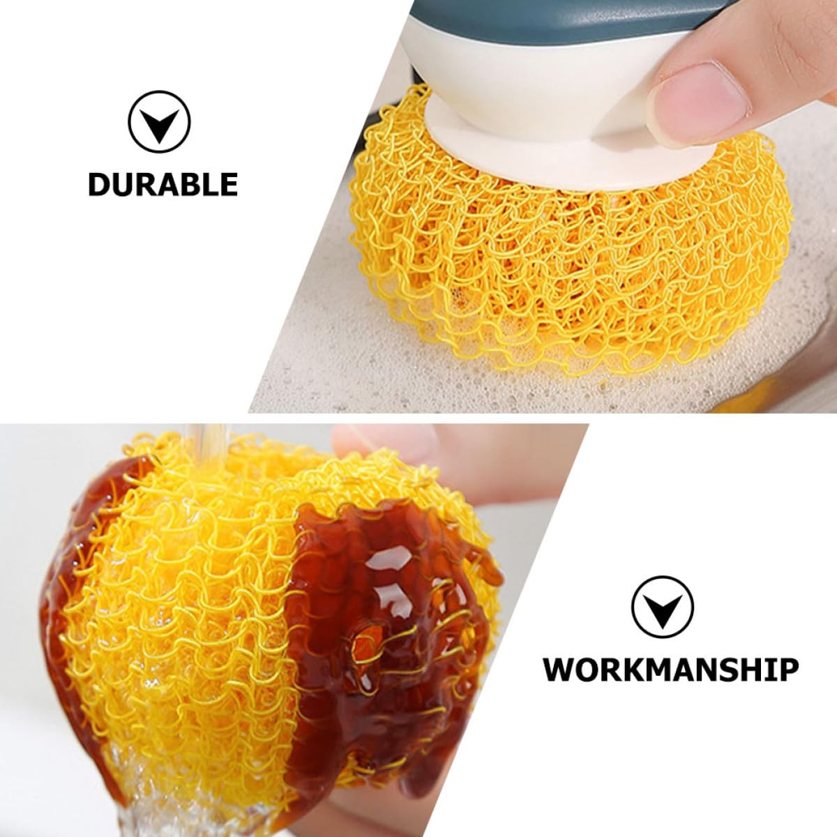 Boule de Nettoyage Vaisselle 2 Pièces Fibre Ronde Jaune