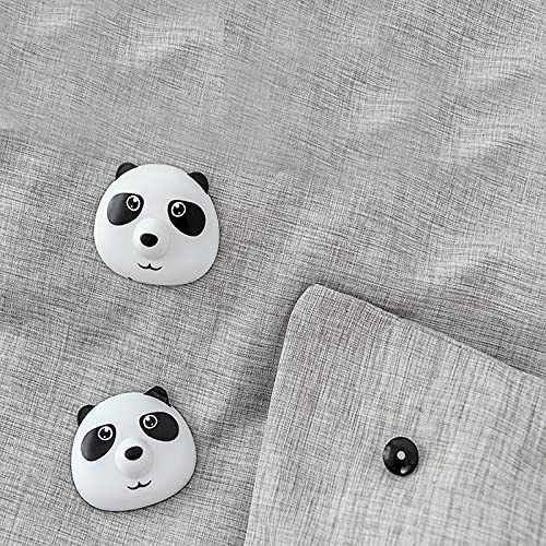 Fayemint 24PCS Cute Panda Bettbezug Greifer, Panda Bettdecken Clips, Bettdeckenbezug-Clips Kunststoff, mit Bringen Sie Einen Entsperrer, für Kunststoff Bettdeckenhalter Bettlaken Matratze… - Image 5
