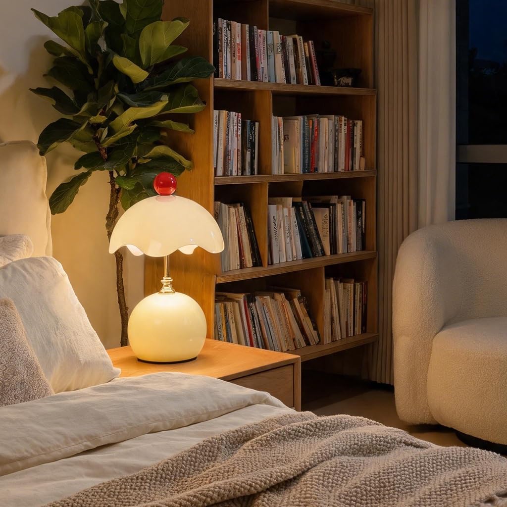 Lampada da tavolo Forma moderna a guscio d'uovo LED dimmerabile bajour con telecomando 3000-6000K Paralume in acrilico Adatto per la testata del letto lo studio il corridoio