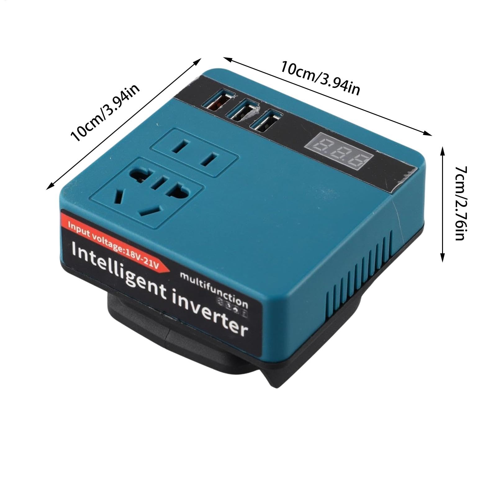 Inverter de batería Inteligente, inversor de batería portátil | Convertidor de batería al Aire Libre con Pantalla Actual | Generador de la estación de alimentación, Salida de batería del Adaptador de