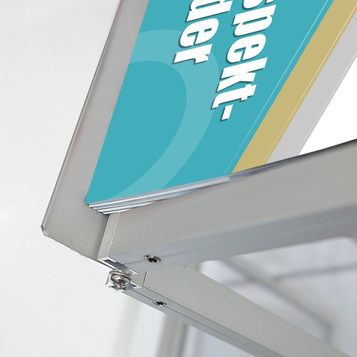 Porte Revue DisplayLager - Présentoir à Prospectus Pliable Avec Mallette De Transport En Aluminium. Présentoir à Prospectus Au Sol Format Portrait ( Argenté, A4 Porte Magazine