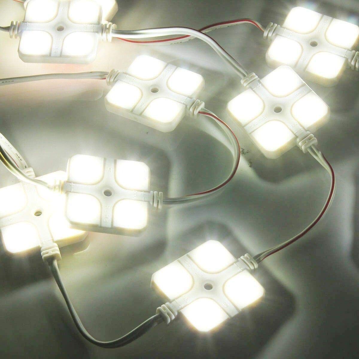 Kit Illuminazione Interna Auto A LED 40 Luci 12V - Super Luminose Per Auto, Camper, Camion (Bianco)