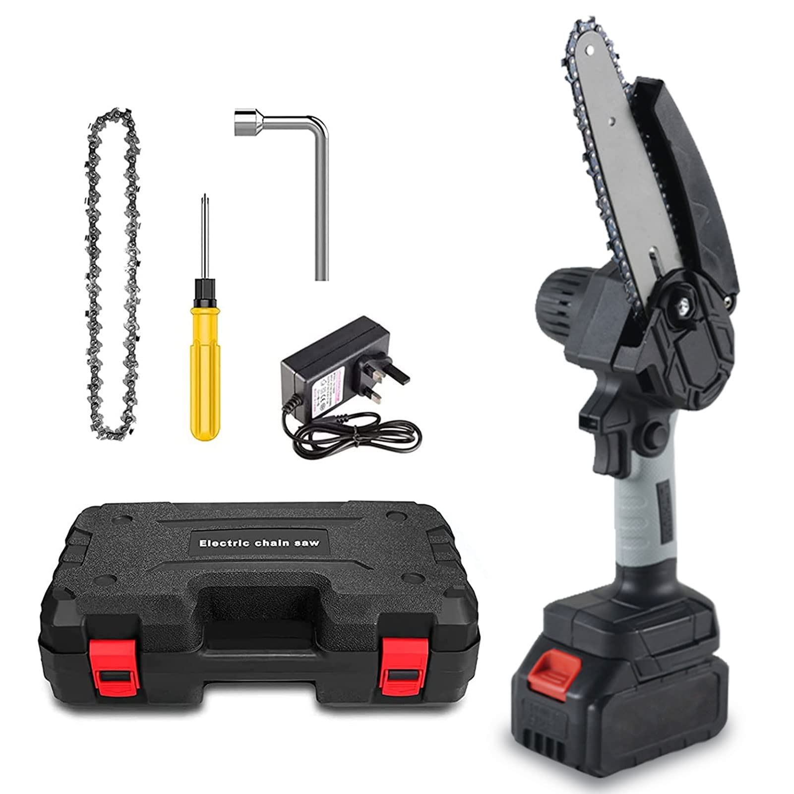 TDOO Mini Chainsaw, Mini Cordless Chainsaw, 4 Inch Small Chain Saw with 21V Rechargeable Batteries Portable One Hand Electric Chainsaw