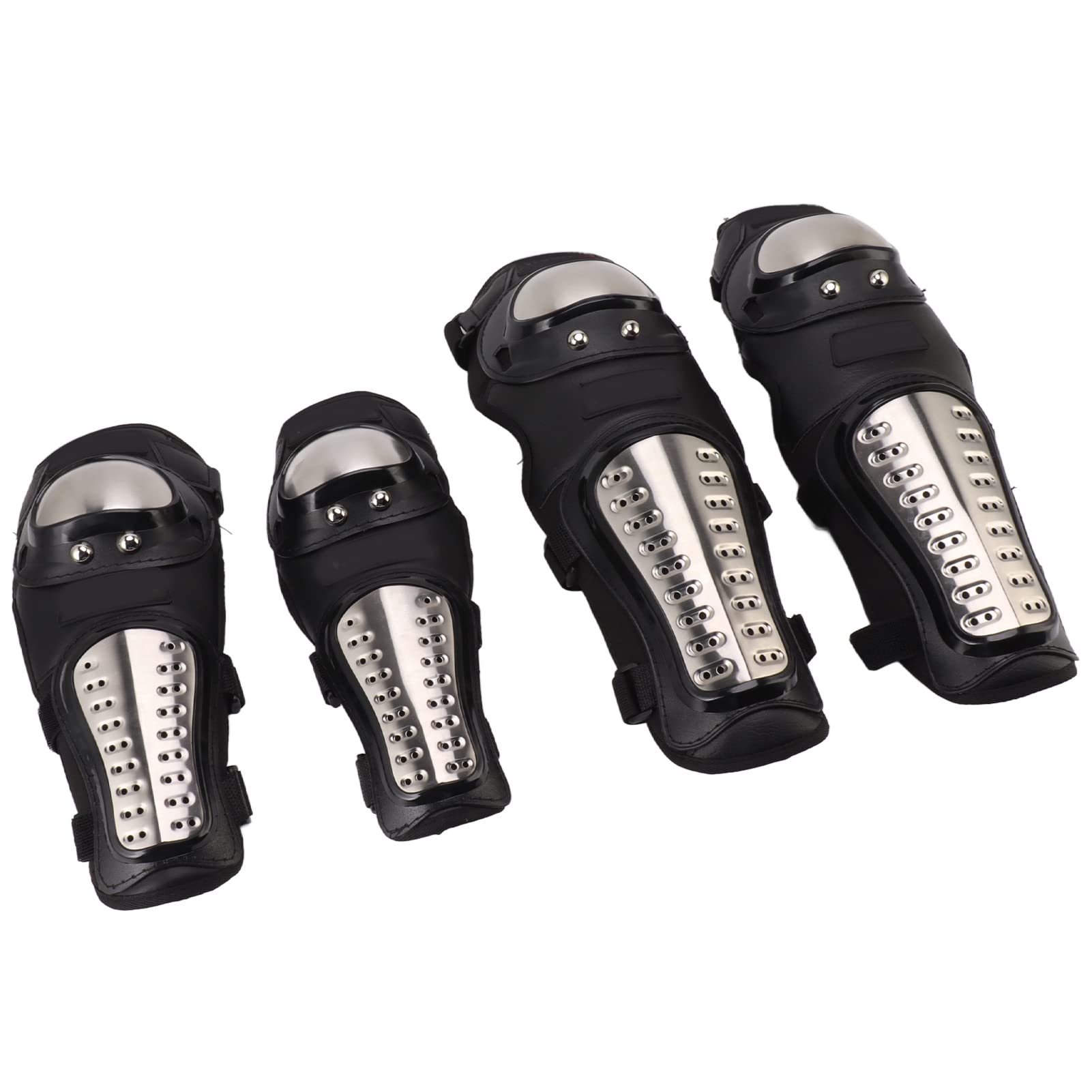 Rodilleras, Coderas, Equipo de Protección Ajustable y Transpirable para Motociclismo, esquí, Unisex, Negro, Talla única, 2 Pares