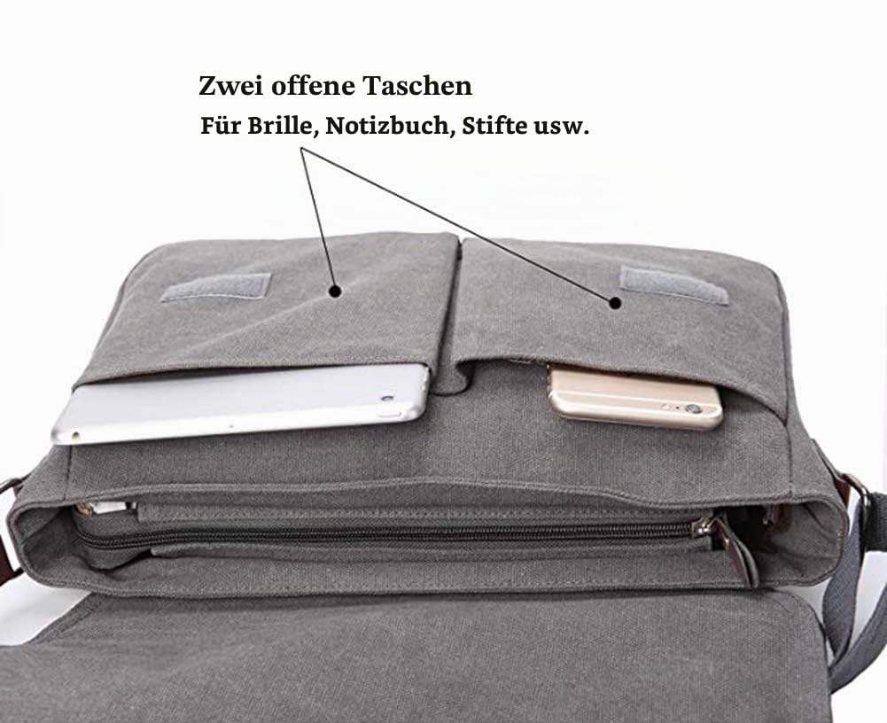 Sechunk Kleine Umhängetasche aus Segeltuch für Männer, Jungen, Studenten