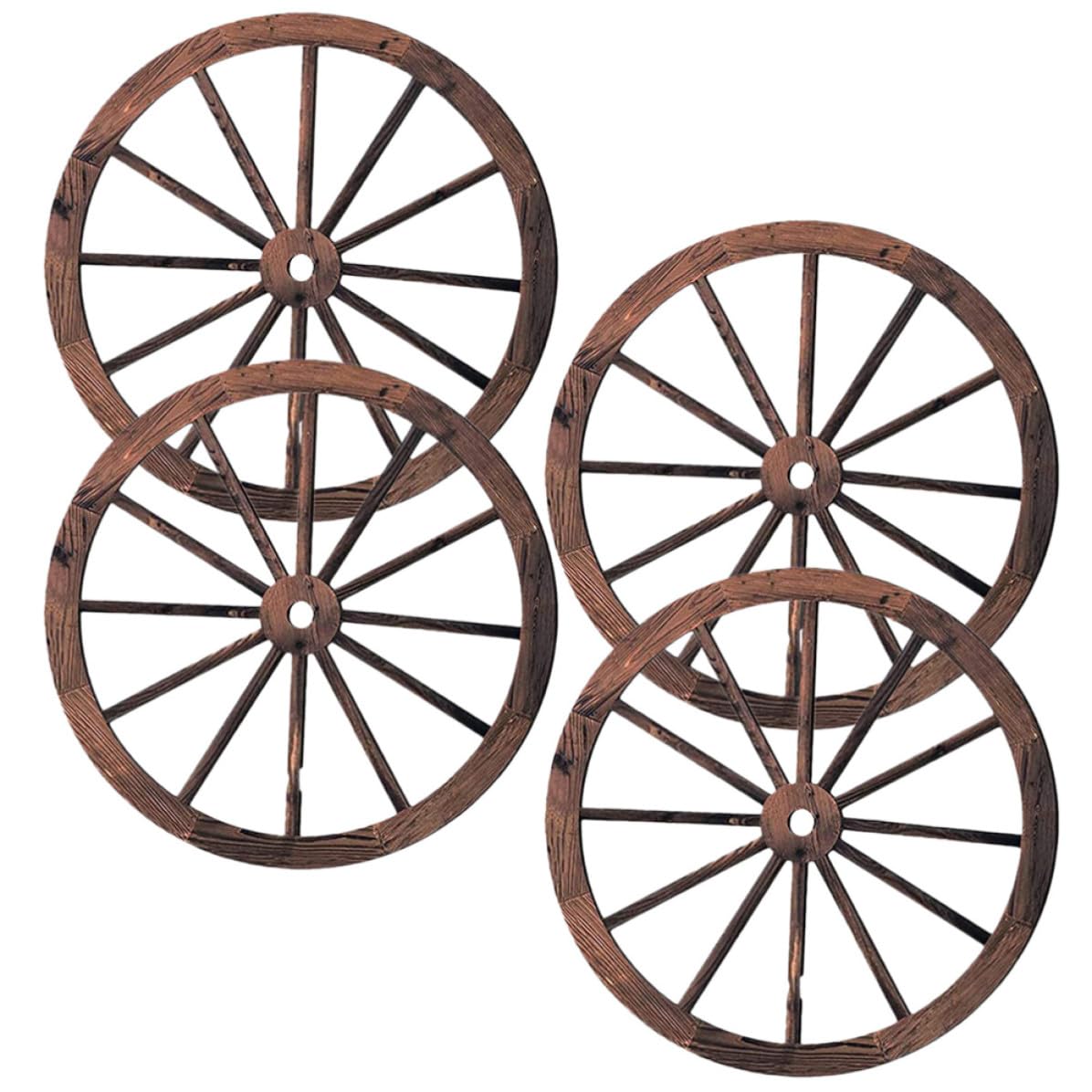 Rueda de madera de pared decorativa vintage marrón para decoración rústica de interiores