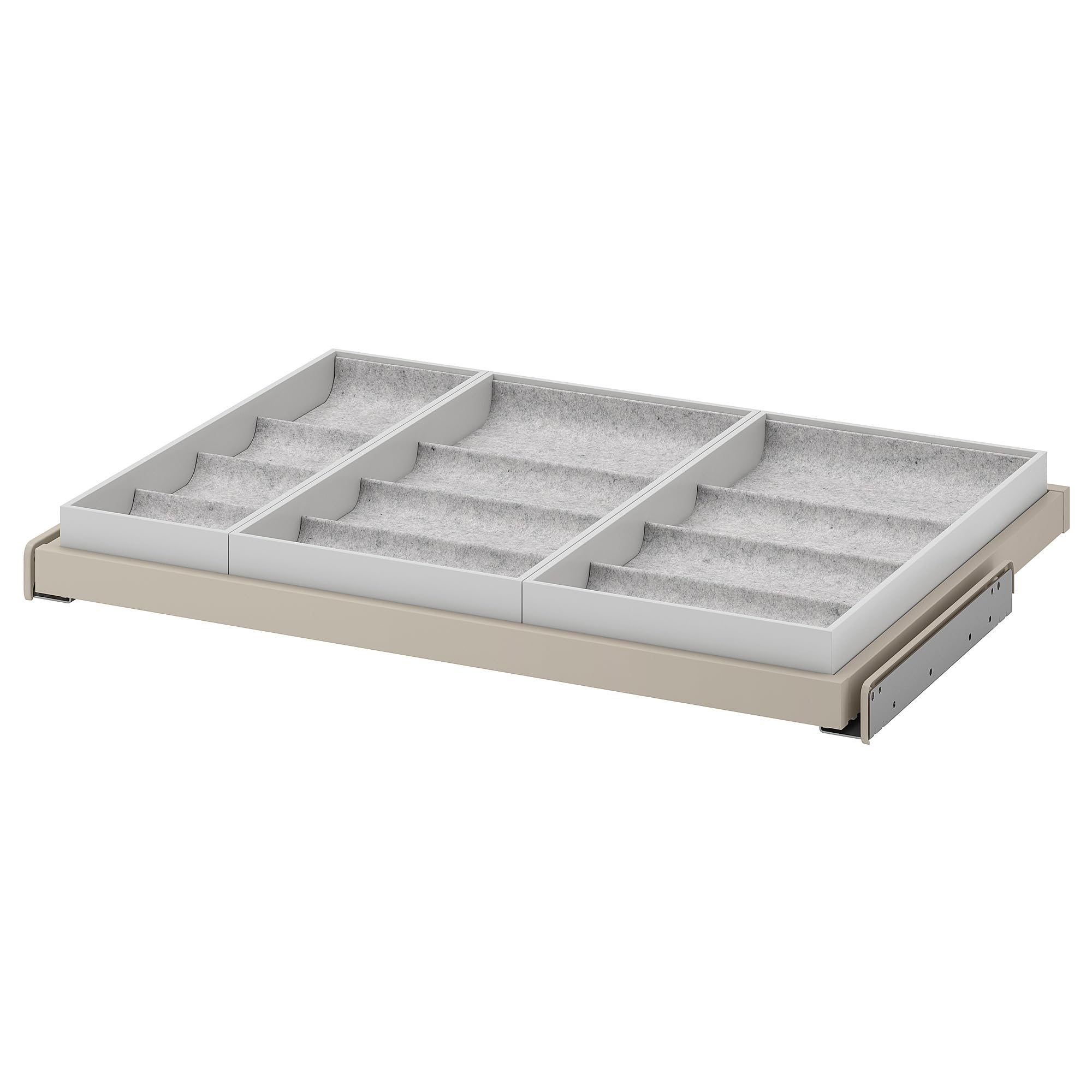 KOMPLEMENT plateau coulissant 75 x 58 cm insert velours durable