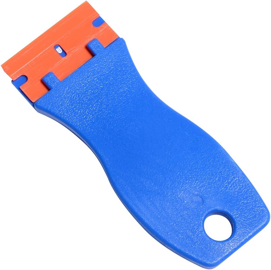 FOSHIO 1.5 Inch Plastic Razors Adhesive Sticker Remover Scraper with 10pcs Safety Plastic Razor Scraper Blades for Removing Labels, Films, Stickers and Decals : Tools & Home Improvement