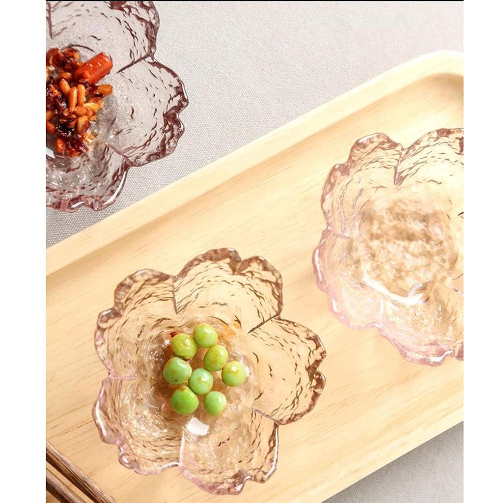 Ciotoline da Snack Piatto di salsa di soia 13 pz rosa Cherry Blossom a forma di mini vetro antipasto piastre immergersi ciotole aceto di aceto piatti piatti salsa in stile giapponese piatto (3.15 poll