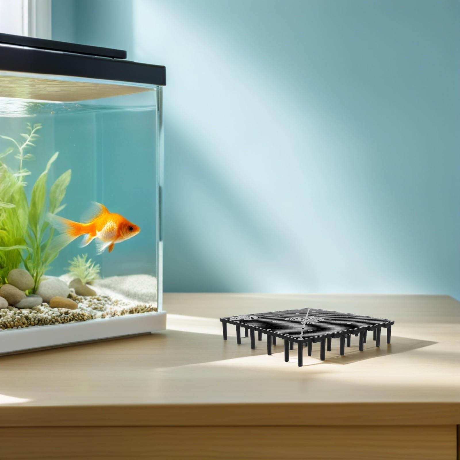 Toyvian 20 Piezas Filtro de Suelo para Acuario de Plástico Negro Fácil Instalación y Diseño Duradero para Tanque de Peces y Tortugas
