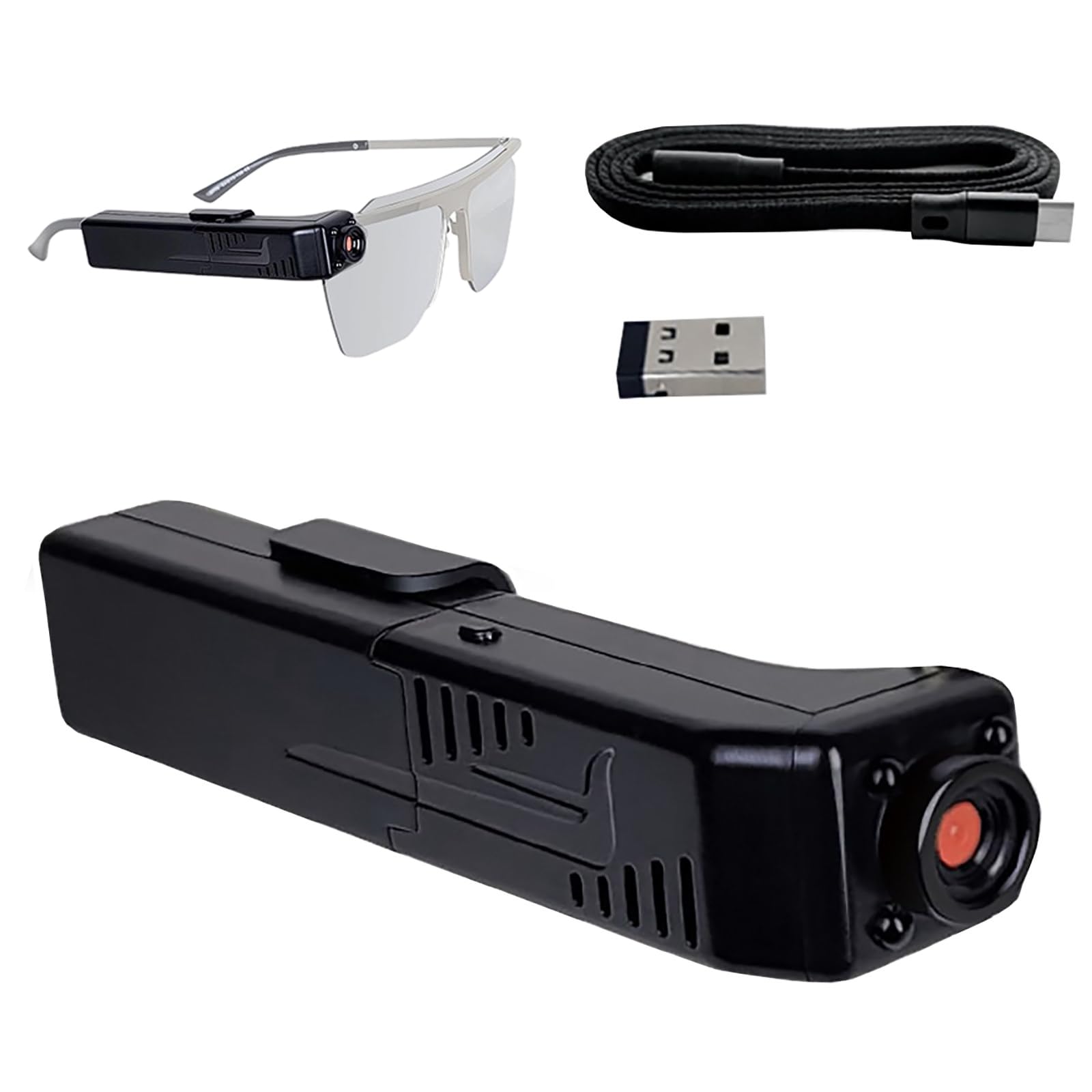 Occhiali Con Fotocamera 64g, Occhiali Per Riprese Video 1080P, Supportano Video/Foto/Registrazione/Condivisione Remota, Per Sport All'Aria Aperta (Occhiali Non Inclusi)