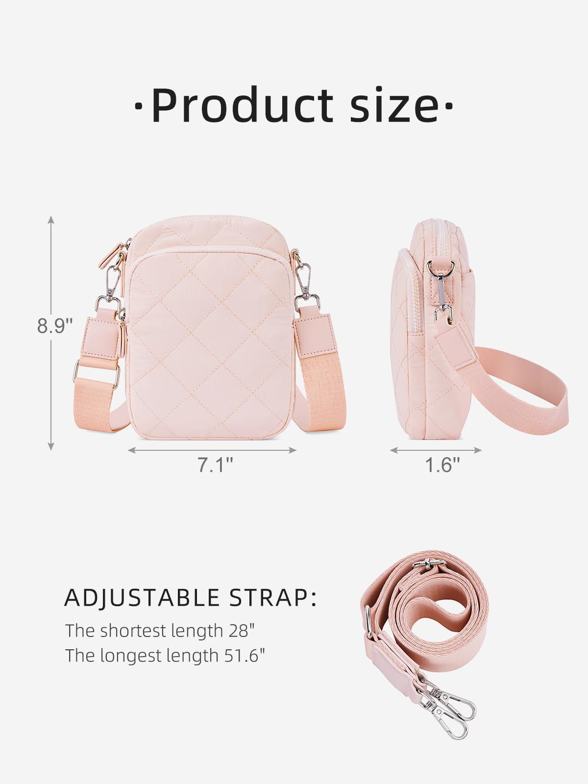 WESTBRONCO Small Quilted Crossbody Bags for Women Cell Phone Wallet Purse with Card Slots Lightweight, Soft and Waterproof Shoulder Purses