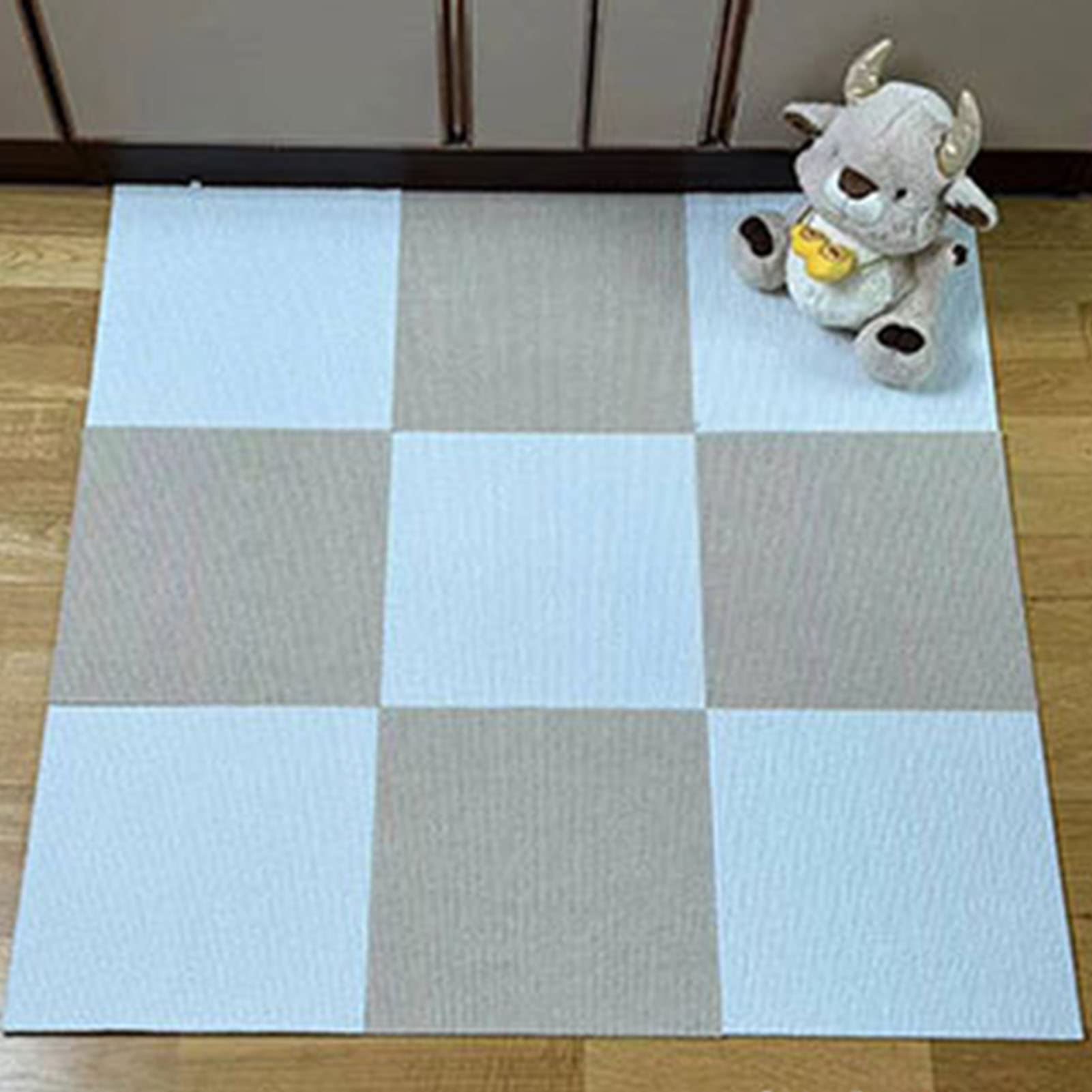 Dalles de moquette à coller, Dalles de moquette auto-adhésives, 10 pièces, antidérapantes, 30x30cm, bâton pelable, insonorisées, multicolores(White+camel)