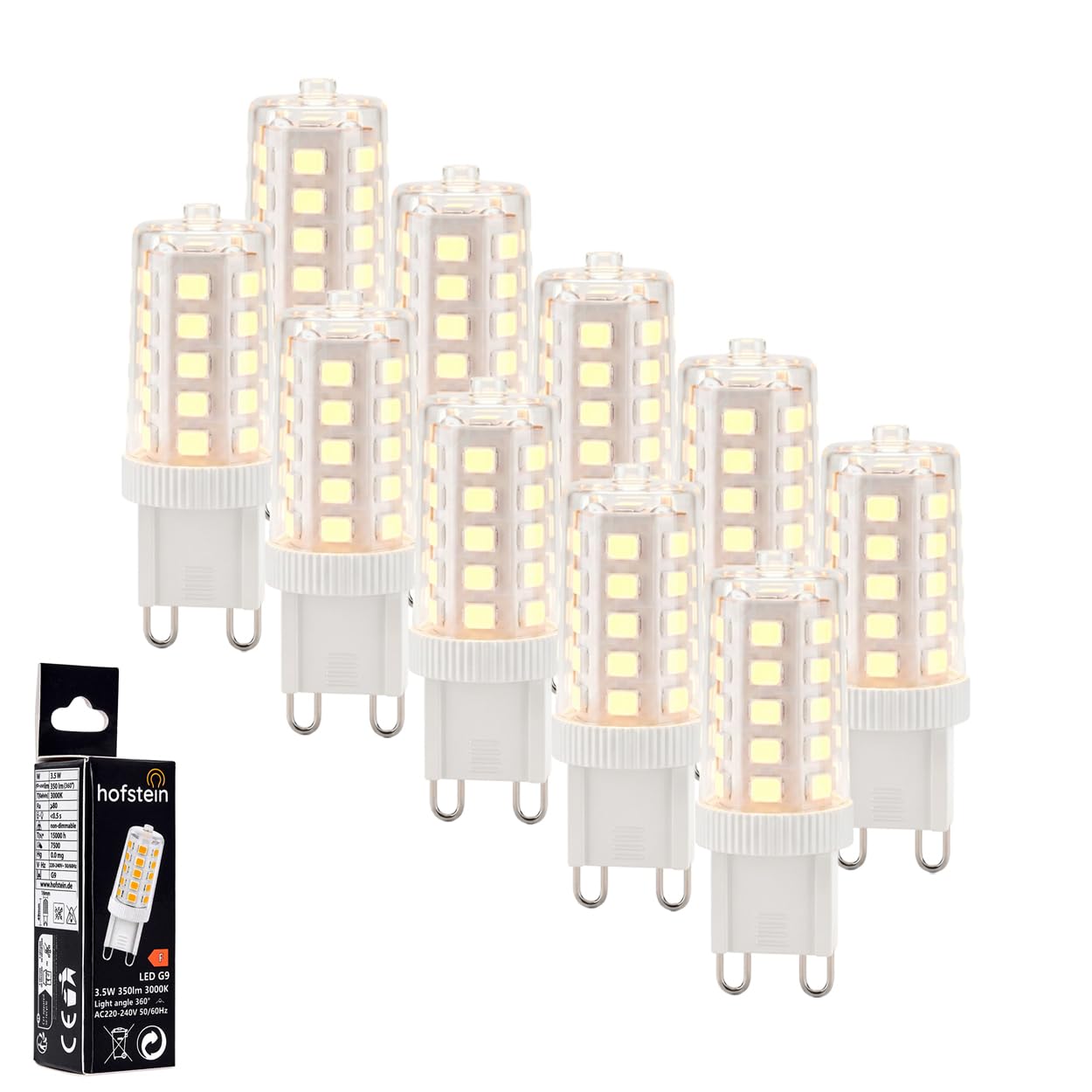 HOFSTEIN LED G9 10er Set 3,5 Watt 3000 Kelvin 350 Lumen