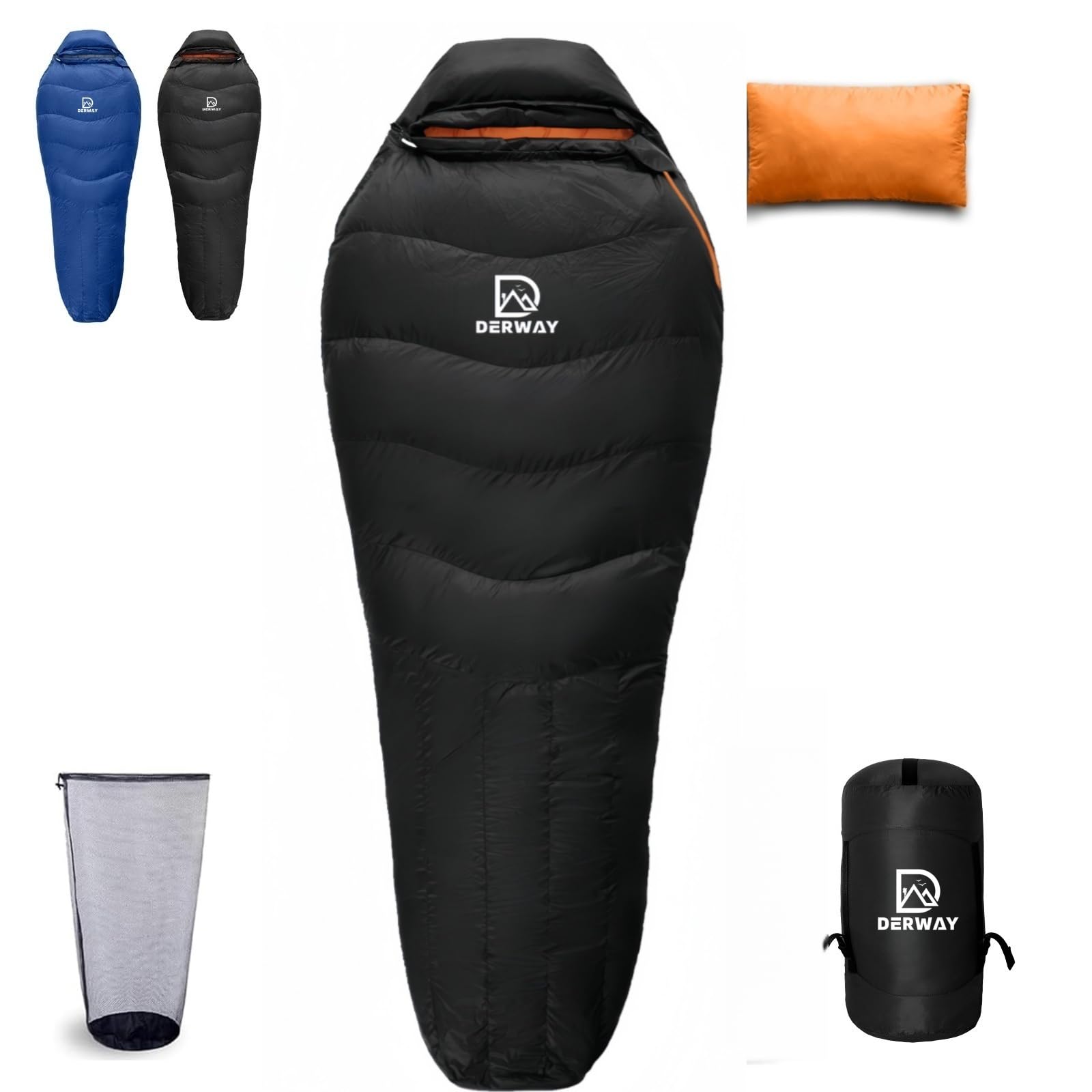 ダックダウン寝袋 ブラック 680FP Amazon.co.jp: DERWAY 冬用 ダウン寝袋 （220*85 cm）ワイド マミー型
